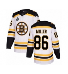 Men's Boston Bruins #86 Kevan Miller Authentic White Away 2019 Stanley Cup Final Bound Hockey Jersey