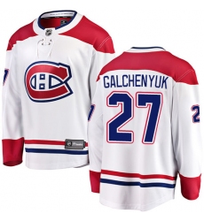 Men's Montreal Canadiens #27 Alex Galchenyuk Authentic White Away Fanatics Branded Breakaway NHL Jersey
