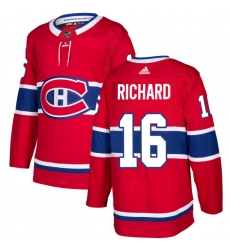 Men's Adidas Montreal Canadiens #16 Henri Richard Authentic Red Home NHL Jersey