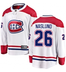 Youth Montreal Canadiens #26 Mats Naslund Authentic White Away Fanatics Branded Breakaway NHL Jersey