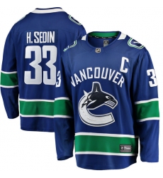 Men's Vancouver Canucks #33 Henrik Sedin Fanatics Branded Blue Home Breakaway NHL Jersey