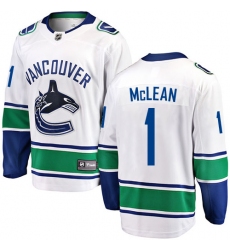 Men's Vancouver Canucks #1 Kirk Mclean Fanatics Branded White Away Breakaway NHL Jersey