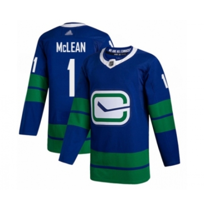 Youth Vancouver Canucks #1 Kirk Mclean Authentic Royal Blue Alternate Hockey Jersey