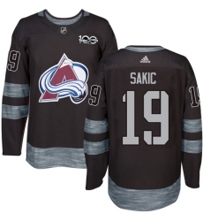 Men's Adidas Colorado Avalanche #19 Joe Sakic Premier Black 1917-2017 100th Anniversary NHL Jersey