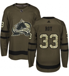 Men's Adidas Colorado Avalanche #33 Patrick Roy Premier Green Salute to Service NHL Jersey