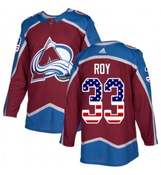 Youth Adidas Colorado Avalanche #33 Patrick Roy Authentic Burgundy Red USA Flag Fashion NHL Jersey