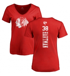 NHL Women's Adidas Chicago Blackhawks #38 Ryan Hartman Red One Color Backer T-Shirt