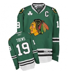 Youth Reebok Chicago Blackhawks #19 Jonathan Toews Premier Green NHL Jersey