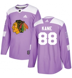 Youth Adidas Chicago Blackhawks #88 Patrick Kane Authentic Purple Fights Cancer Practice NHL Jersey