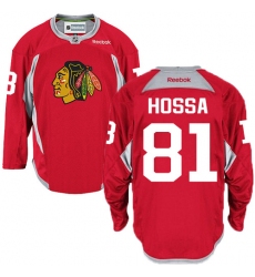 Men's Reebok Chicago Blackhawks #81 Marian Hossa Premier Red Practice NHL Jersey