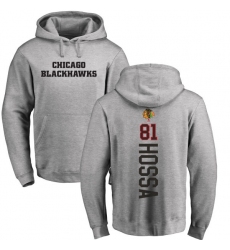 NHL Adidas Chicago Blackhawks #81 Marian Hossa Ash Backer Pullover Hoodie