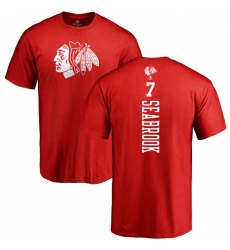 NHL Adidas Chicago Blackhawks #7 Brent Seabrook Red One Color Backer T-Shirt
