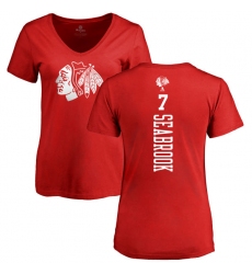 NHL Women's Adidas Chicago Blackhawks #7 Brent Seabrook Red One Color Backer T-Shirt