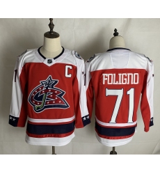 Men's Columbus Blue Jackets #71 Nick Foligno Red Authentic Classic Stitched Jersey