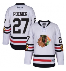 Men's Reebok Chicago Blackhawks #27 Jeremy Roenick Premier White 2017 Winter Classic NHL Jersey