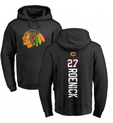 NHL Adidas Chicago Blackhawks #27 Jeremy Roenick Black Backer Pullover Hoodie