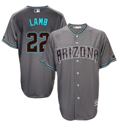 Men's Majestic Arizona Diamondbacks #22 Jake Lamb Replica Gray/Turquoise Cool Base MLB Jersey