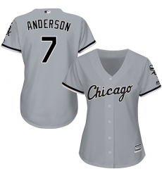 Women's Majestic Chicago White Sox #7 Tim Anderson Replica Grey Road Cool Base MLB Jersey