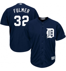 Youth Majestic Detroit Tigers #32 Michael Fulmer Authentic Navy Blue Alternate Cool Base MLB Jersey