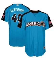 Men's Majestic New York Yankees #40 Luis Severino Replica Blue American League 2017 MLB All-Star MLB Jersey