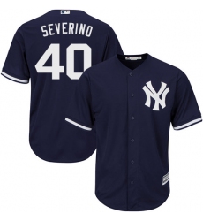 Youth Majestic New York Yankees #40 Luis Severino Replica Navy Blue Alternate MLB Jersey