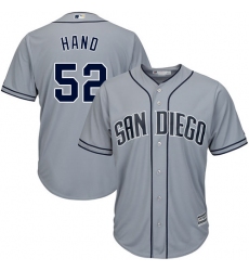 Men's Majestic San Diego Padres #52 Brad Hand Replica Grey Road Cool Base MLB Jersey