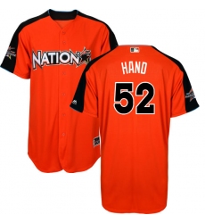 Men's Majestic San Diego Padres #52 Brad Hand Replica Orange National League 2017 MLB All-Star MLB Jersey