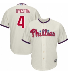 Men's Majestic Philadelphia Phillies #4 Lenny Dykstra Replica Cream Alternate Cool Base MLB Jersey