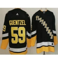 Men's Pittsburgh Penguins #59 Jake Guentzel Black Alternate Authentic Jersey