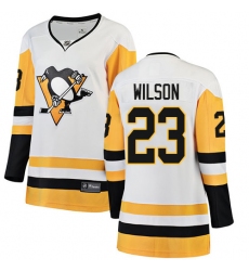 Women's Pittsburgh Penguins #23 Scott Wilson Authentic White Away Fanatics Branded Breakaway NHL Jersey