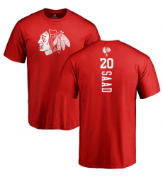 NHL Adidas Chicago Blackhawks #20 Brandon Saad Red One Color Backer T-Shirt