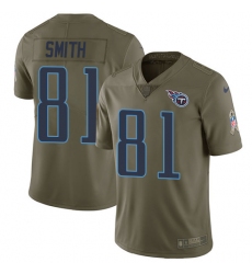 Youth Nike Tennessee Titans #81 Jonnu Smith Limited Olive 2017 Salute to Service NFL Jersey
