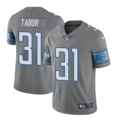 Youth Nike Detroit Lions #31 Teez Tabor Limited Steel Rush Vapor Untouchable NFL Jersey