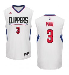 Men's Adidas Los Angeles Clippers #3 Chris Paul Authentic White Home NBA Jersey