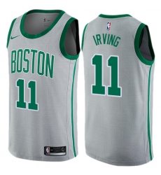 Men's Nike Boston Celtics #11 Kyrie Irving Swingman Gray NBA Jersey - City Edition