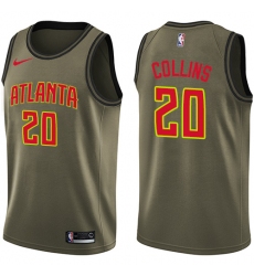 Men's Nike Atlanta Hawks #20 John Collins Swingman Green Salute to Service NBA Jersey