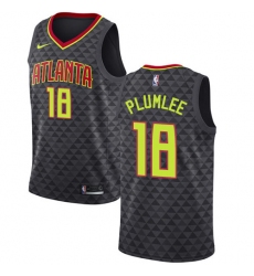 Men's Nike Atlanta Hawks #18 Miles Plumlee Authentic Black Road NBA Jersey - Icon Edition