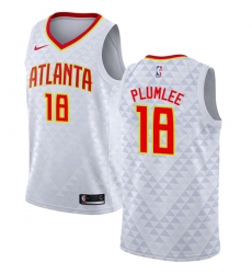 Men's Nike Atlanta Hawks #18 Miles Plumlee Authentic White NBA Jersey - Association Edition