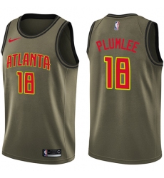 Men's Nike Atlanta Hawks #18 Miles Plumlee Swingman Green Salute to Service NBA Jersey