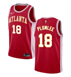 Men's Nike Atlanta Hawks #18 Miles Plumlee Swingman Red NBA Jersey Statement Edition