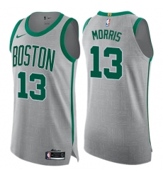 Men's Nike Boston Celtics #13 Marcus Morris Authentic Gray NBA Jersey - City Edition