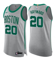 Men's Nike Boston Celtics #20 Gordon Hayward Authentic Gray NBA Jersey - City Edition