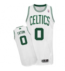 Men's Adidas Boston Celtics #0 Jayson Tatum Authentic White Home NBA Jersey