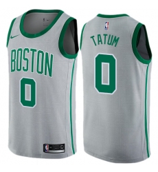 Men's Nike Boston Celtics #0 Jayson Tatum Swingman Gray NBA Jersey - City Edition