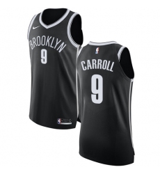 Youth Nike Brooklyn Nets #9 DeMarre Carroll Authentic Black Road NBA Jersey - Icon Edition