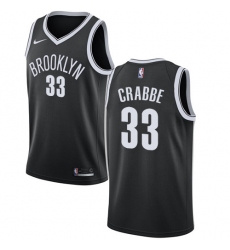 Men's Nike Brooklyn Nets #33 Allen Crabbe Swingman Black Road NBA Jersey - Icon Edition