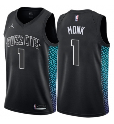 Women's Nike Jordan Charlotte Hornets #1 Malik Monk Swingman Black NBA Jersey - City Edition