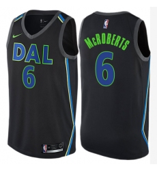 Men's Nike Dallas Mavericks #6 Josh McRoberts Authentic Black NBA Jersey - City Edition