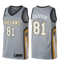 Men's Nike Cleveland Cavaliers #81 Jose Calderon Swingman Gray NBA Jersey - City Edition