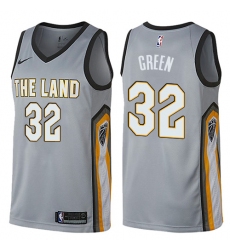 Men's Nike Cleveland Cavaliers #32 Jeff Green Swingman Gray NBA Jersey - City Edition